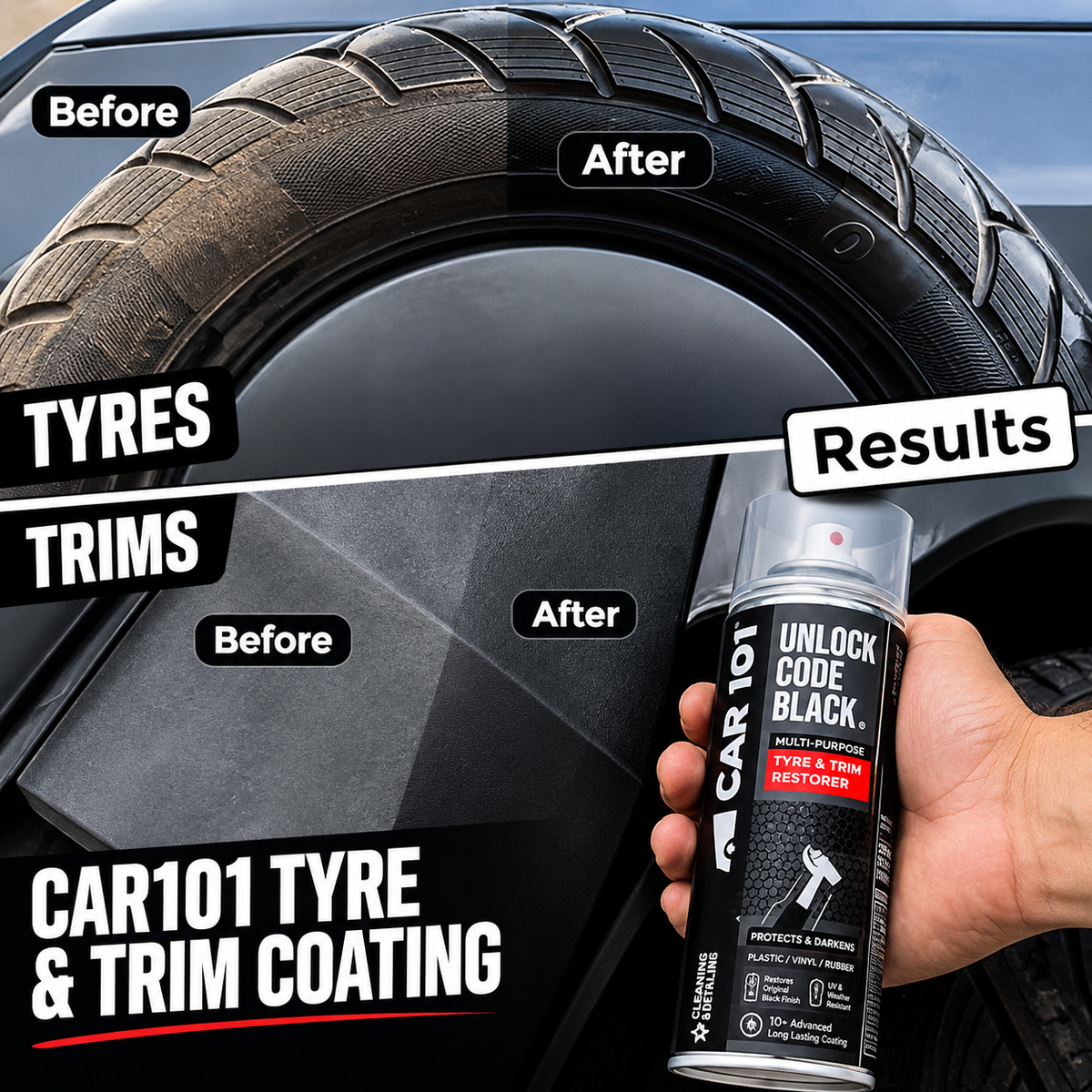 CAR101 Tyre & Trim Restorer Spray Coating (pack of 2)