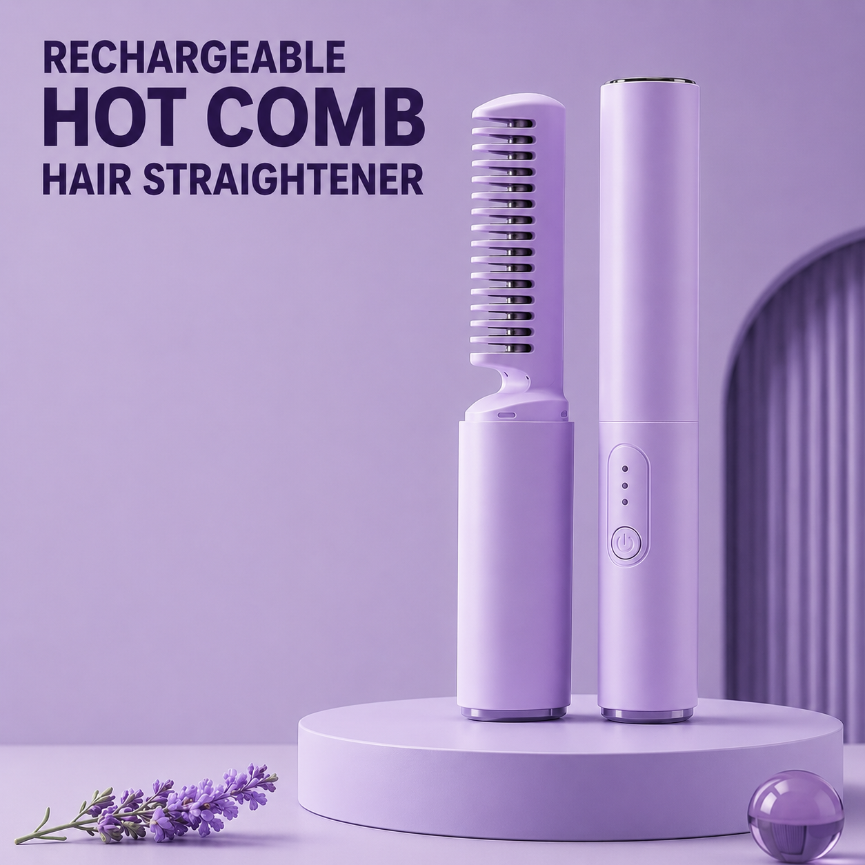 🔥 Portable Hair Straightener Comb